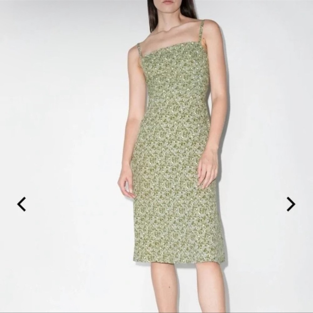 NWT Reformation Dress Afternoon Midi Dress Juniper Green 8
